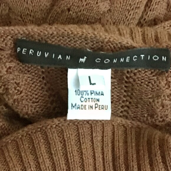 Peruvian Connection Brown Ribbed Knit Turtleneck Maxi Dress - Picture 8 of 9